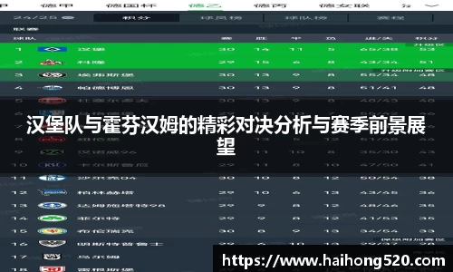 汉堡队与霍芬汉姆的精彩对决分析与赛季前景展望
